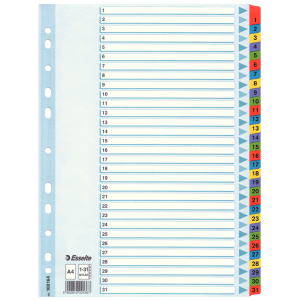 Przekładki Esselte A4 Mylar 1-31